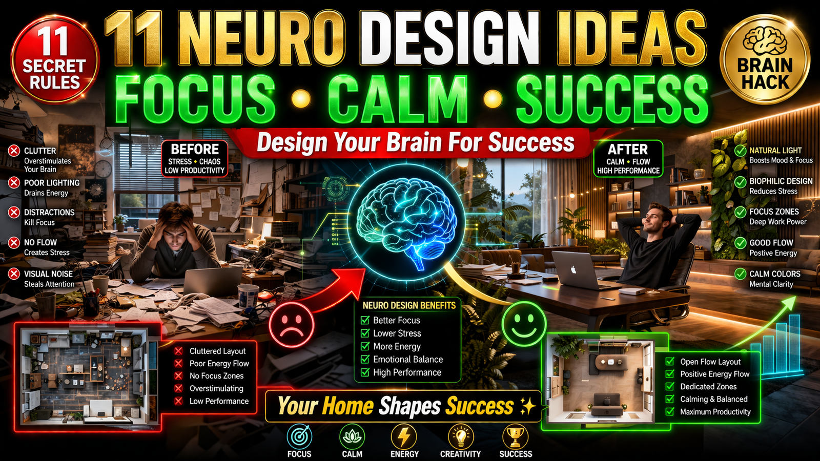 11 Neuro Interior Design Ideas for Focus, Calm and Success.